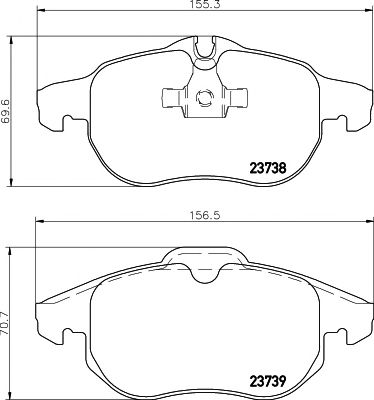 HELLA PAGID 8db355009311 -  Комплект тормозных колодок, дисковый тормоз